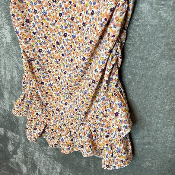 Lush Women Colorful Ditzy Floral Fairy Bloomcore Asymmetrical Mini Dress M NWT - Picture 5 of 13